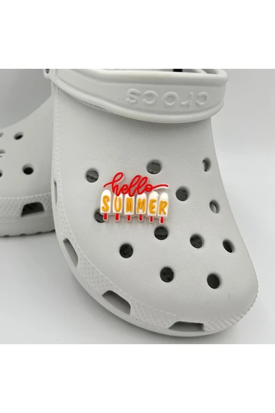 Crocs Terlik Süsü ve Aksesuarı , Çanta Süsü – Jibbitz 3D Hello Summer Logo Aksesuar - Resim 2
