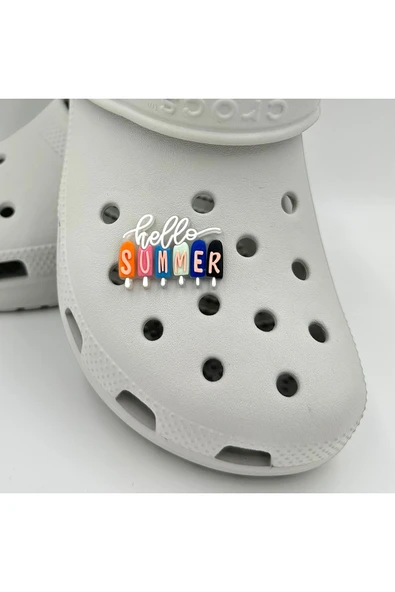 Crocs Terlik Süsü ve Aksesuarı , Çanta Süsü – Jibbitz 3D Hello Summer Logo Aksesuar - Resim 2