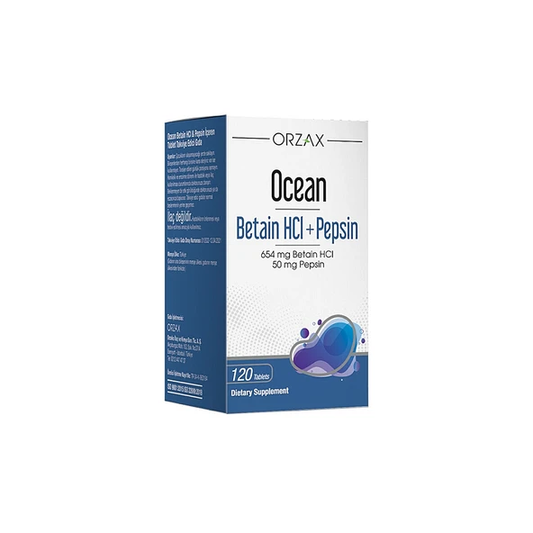 Ocean Betain HCI + Pepsin 120 Tablet Takviye Edici Gıda ürün görseli