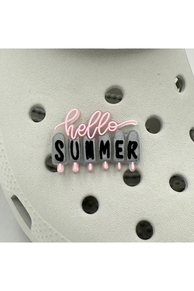 Crocs Terlik Süsü ve Aksesuarı , Çanta Süsü – Jibbitz 3D Hello Summer Logo Aksesuar ürün görseli 1