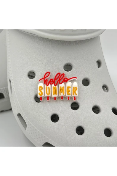 Crocs Terlik Süsü ve Aksesuarı , Çanta Süsü – Jibbitz 3D Hello Summer Logo Aksesuar ürün görseli 1