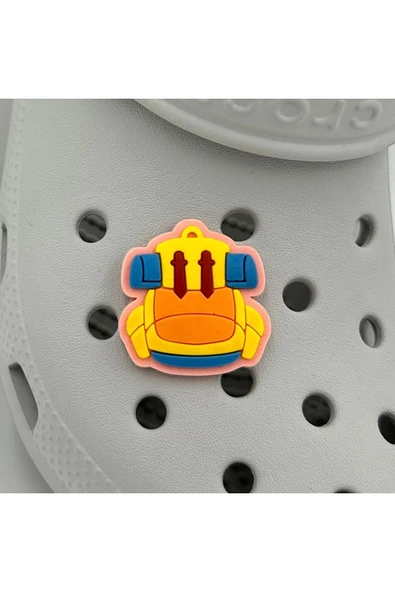 Crocs Terlik Süsü ve Aksesuarı , Çanta Süsü – Jibbitz 3D Sırt Kamp Çantası Logo Aksesuar