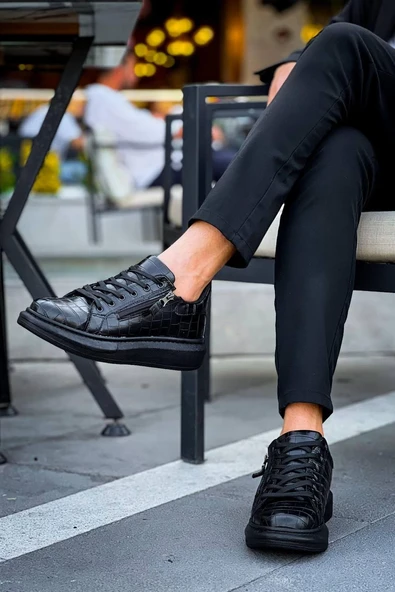 KB-309 Kuback Kömür Fermuar Ve Bağcıklı Günlük Erkek Ayakkabı - Resim 17