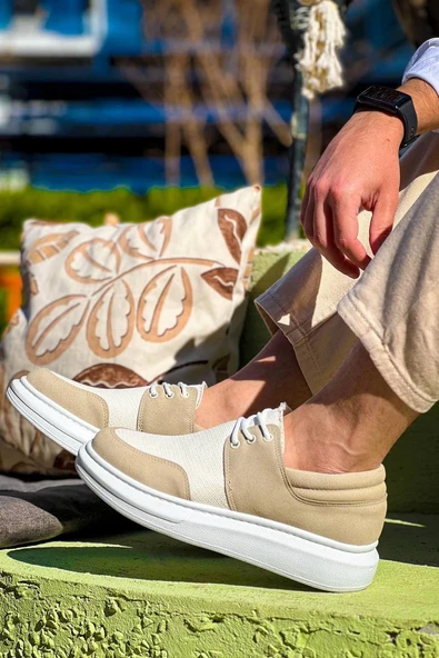 KB-042 Kuback Bağcıklı Bej Günlük Erkek Ayakkabı - Resim 9