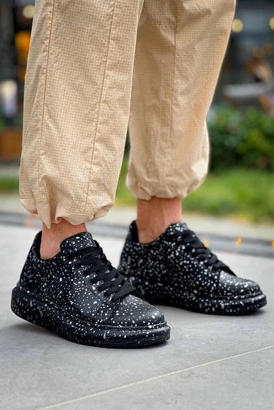 KB-X500 Kuback Siyah Silwer Bağcıklı Günlük Erkek Ayakkabı - Resim 3