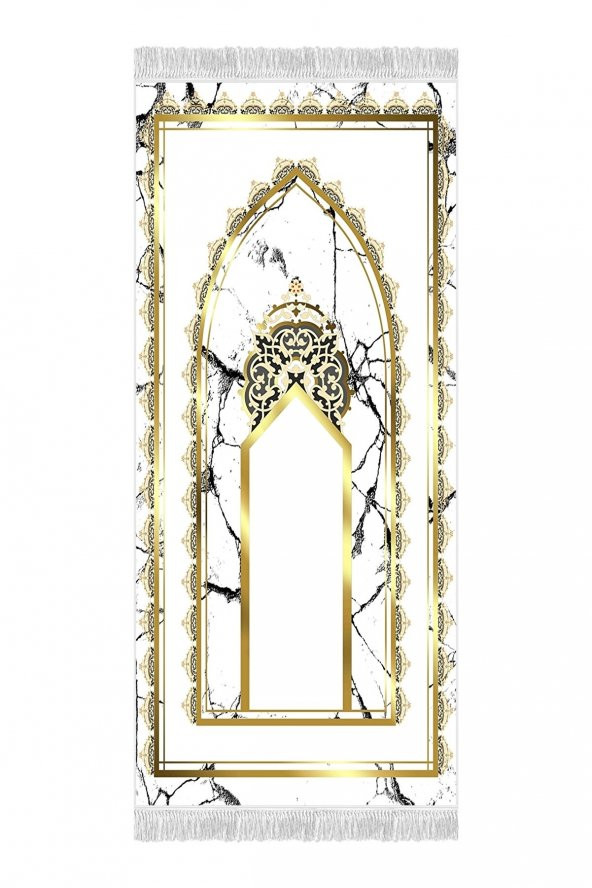 elleser Dekoratif Yıkanabilir Kaymaz Tabanlı Seccade    (80x120) - 2