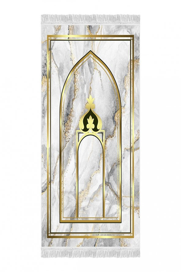 elleser Dekoratif Yıkanabilir Kaymaz Tabanlı Seccade    (80x120) - 2
