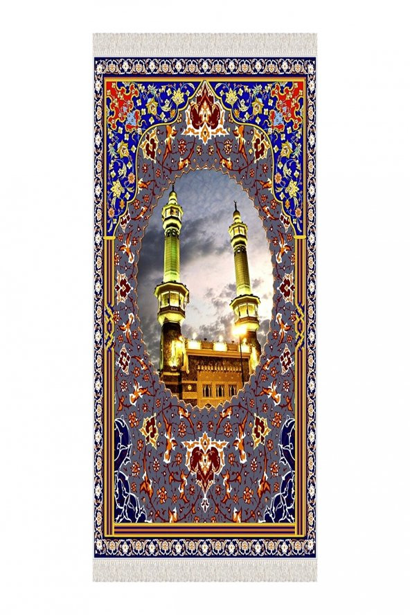elleser Dekoratif Yıkanabilir Kaymaz Tabanlı Soft Pamuk Seccade   (80x120) - 2