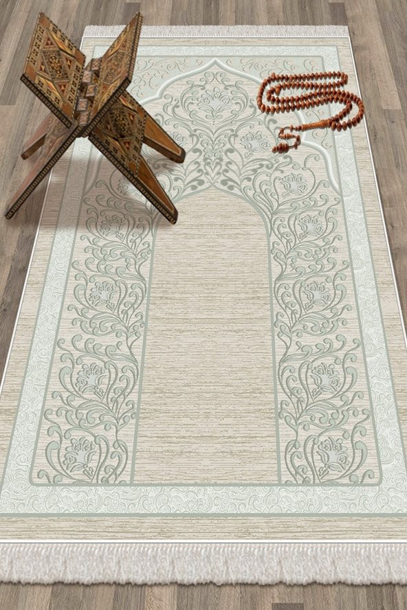 elleser Dekoratif Yıkanabilir Kaymaz Tabanlı Soft Pamuk Seccade   (80x120)