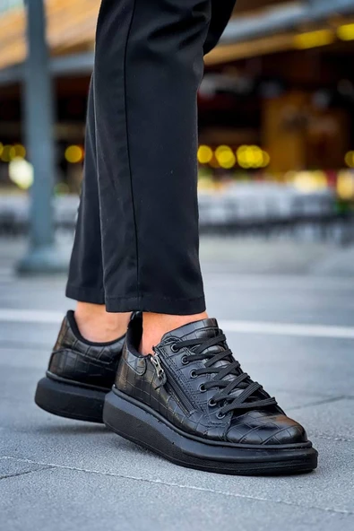 KB-309 Kuback Kömür Fermuar Ve Bağcıklı Günlük Erkek Ayakkabı - Resim 10