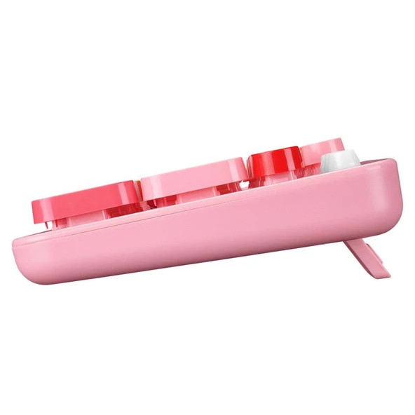 Everest ROUND KM-6282 Renkli Tuşlu Pembe Kablosuz Q Multimedia Klavye + Mouse Set - 6