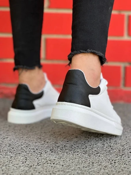 KB-X500 Kuback Bağcıklı Beyaz Siyah Günlük Erkek Ayakkabı - Resim 3