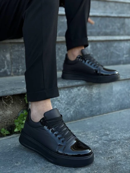 KB-X46 Kuback Siyah Rugan Yüksek Siyah Taban Günlük Spor Ayakkabı ürün görseli