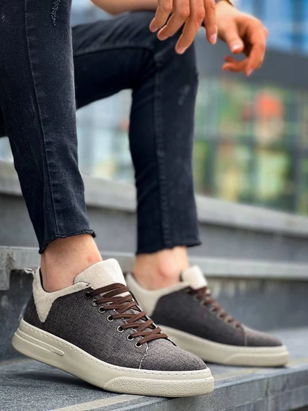 KB-X204 Kuback Taba Bej Keten Bej Yüksek Taban Günlük Erkek Spor Ayakkabı ürün görseli