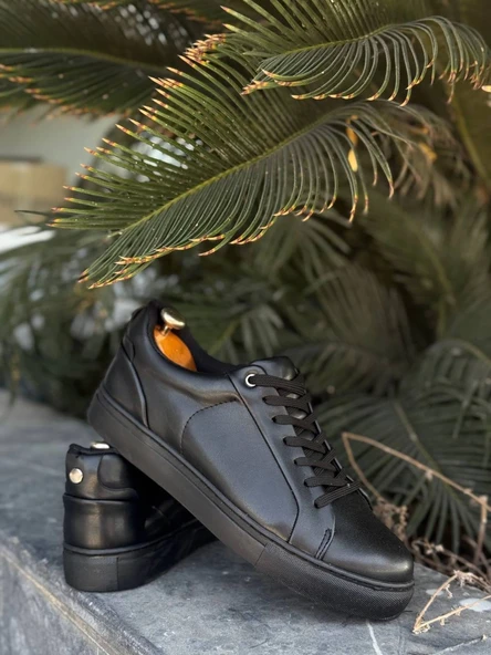 KB-BX1 Kuback Siyah Cilt Yüksek Siyah Taban Günlük Erkek Ayakkabı ürün görseli 1