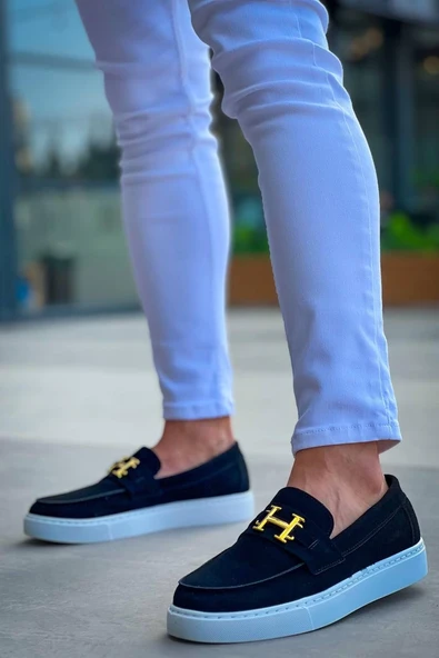 KB-027 Kuback Bağcıksız Siyah Süet H Günlük Erkek Ayakkabı - Resim 4