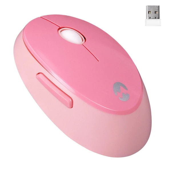 Everest ROUND KM-6282 Renkli Tuşlu Pembe Kablosuz Q Multimedia Klavye + Mouse Set - 3
