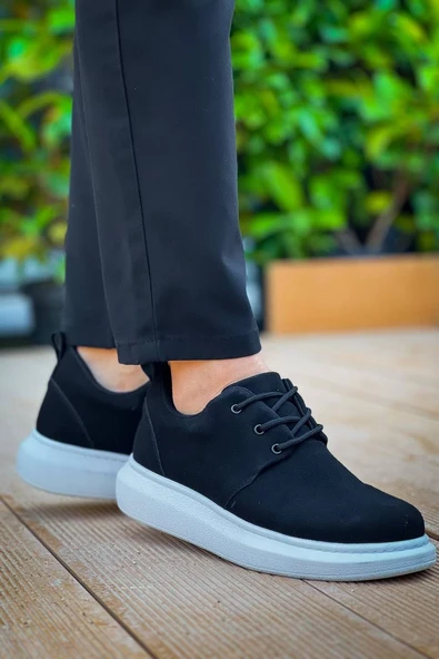 KB-003 Kuback Siyah Süet Bağcıklı Günlük Erkek Ayakkabı - Resim 3