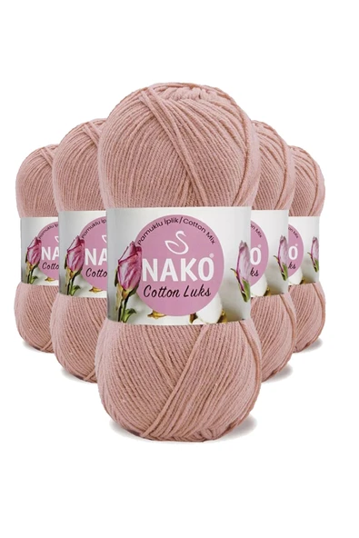 LitaeTrend 5 Adet Cotton Lüks Yelek Tunik Kazak Bluz Hırka İpi Yünü Pudra 97545