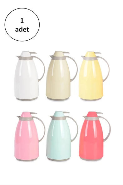 LitaeTrend Cam Pastel Karışık Renkli 1 Lt Termos 1 Adet-Royaleks-CRM6001 - 1