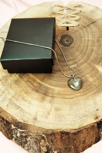 LitaeTrend Florit Doğal Taşı Zincirli El Yapımı Kolye Uç: 2 cm Zincir: 20 cm Kutulu - Resim 7