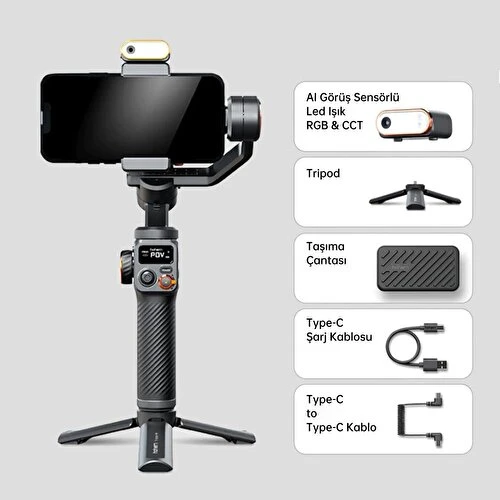 Hohem Isteady M6 Kit Akıllı Telefon Görüntü Sabitleyici Gimbal - Resim 2