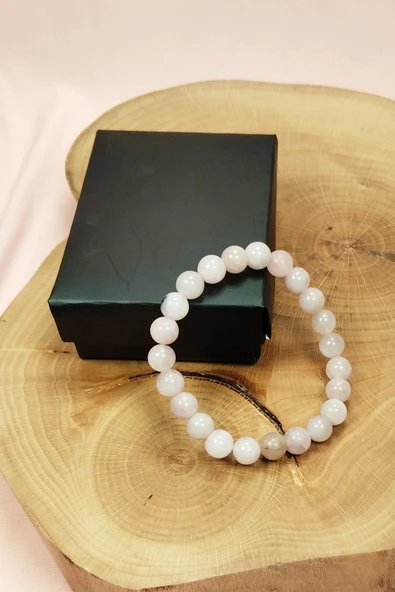 LitaeTrend Pembe Kuvars Doğal Taş Bileklik Kutulu - 3