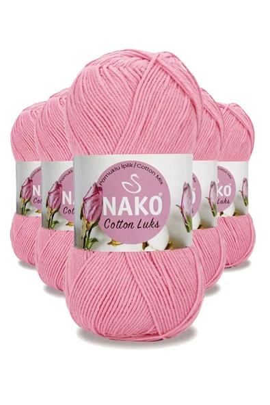 LitaeTrend 5 Adet Cotton Lüks Yelek Tunik Kazak Bluz Hırka İpi Yünü Pembe 97549