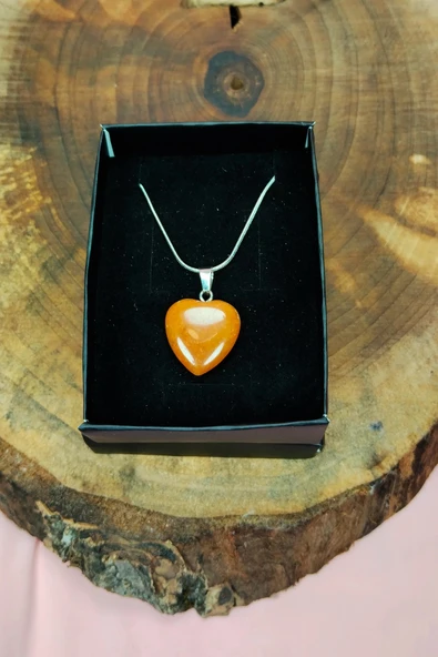 LitaeTrend Aragonit Doğal Taşı Zincirli El Yapımı Kolye Uç: 2 cm Zincir: 20 cm Kutulu - Resim 3