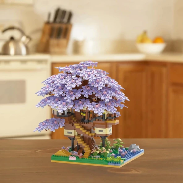 Kadablk Sakura Ağacı Ev Modeli Mikro Blok Seti - 2229 Parça - 5