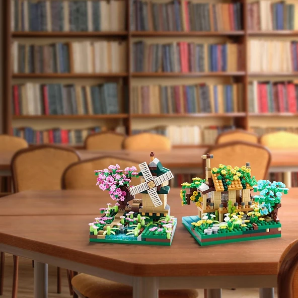 Kadablk Sakura Ağaç Ev Dostluk Yel Değirmeni Model Yapım Seti - 1200 Parça - 6