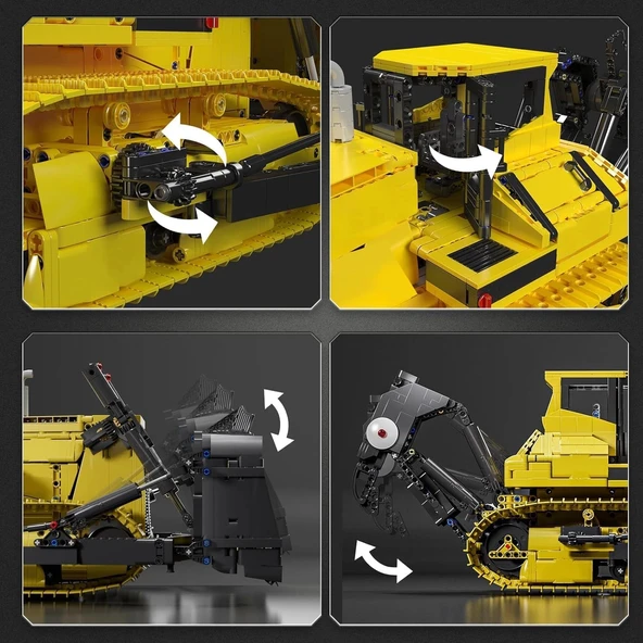 Mould King 17049 Paletli Buldozer Yapı Kitleri, MOC Yapı Blokları - 3774+ Parça - 6