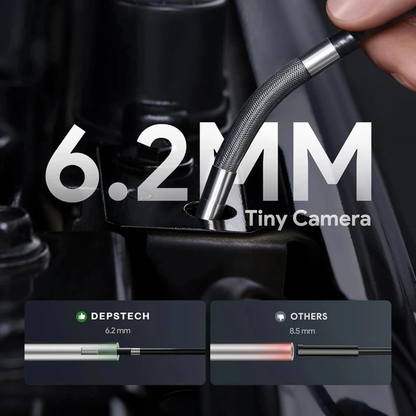 DEPSTECH 210° Eklemli Problu Endüstriyel Endoskop 6.2mm - 1.5m Kablo - 5