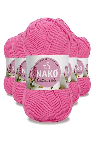 LitaeTrend 5 Adet Cotton Lüks Yelek Tunik Kazak Bluz Hırka İpi Yünü Koyu Pembe 97550