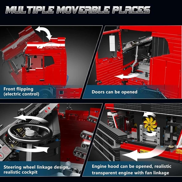 Mould King 19015 Traktör Kamyon Blok Kitleri Modeli - 4608 Parça - 6