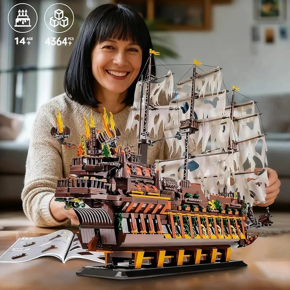 Mould King Büyük Korsan Gemisi Model Yapı Blokları Kitleri - 4364+ Parça - 5