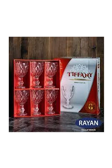 LitaeTrend Tiffany 6'lı Lüx Ayaklı Bardak Royaleks-82628 - Resim 2