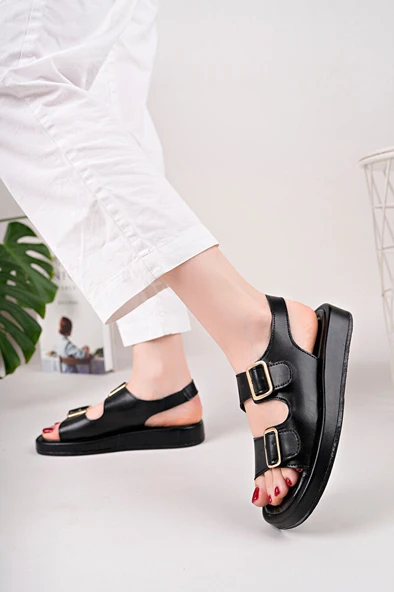 Kadın Günlük Toka Detaylı Şık Sandalet - Resim 3