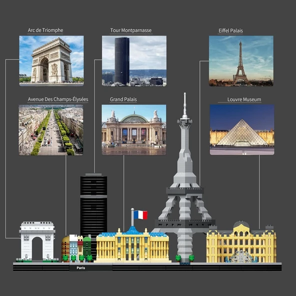 Kadablk Paris Skyline Koleksiyonu, Landmark Modeli, Mini - 3680 Parça - 5