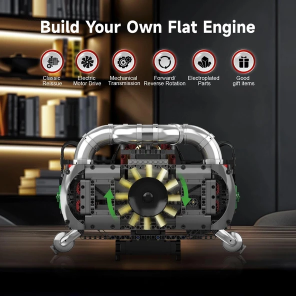 Mould King Flat-Six Motor Model Kiti - Pil ve Motorlu Yapı Seti - 2375+ Parça - 4