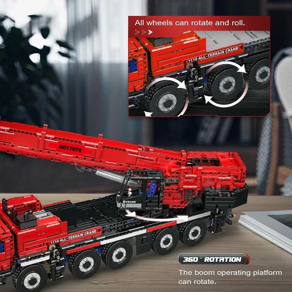 Mould King 17074 Mobil İnşaat Vinç Oyuncak Seti, APP - 3218 Parça - 6