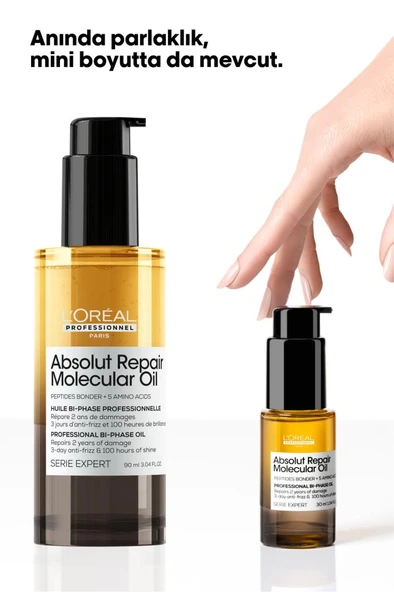 Loreal Professionnel Absolut Repair Molecular Çift Fazlı Saç Bakım Yağı 90 ml - Resim 8