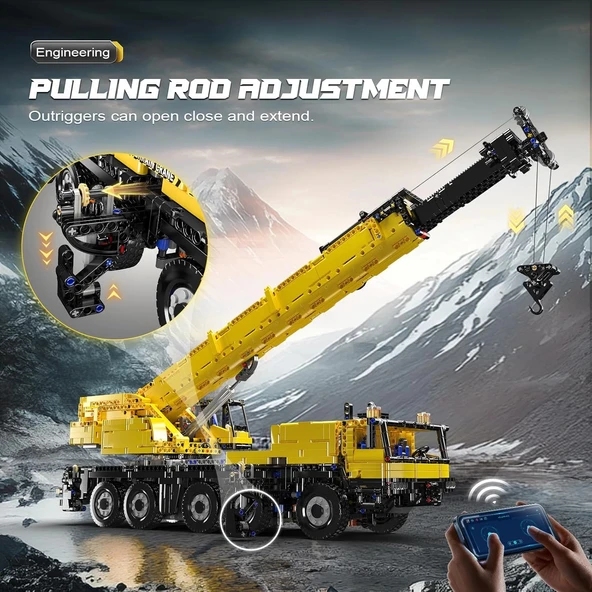 Mould King 17073 Mühendislik Kamyonu İnşaat Seti, Uzaktan Kumandalı - 3218 Parça - 6