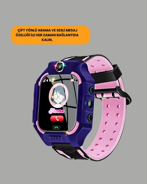 S10 Mor Akıllı Çocuk Saati - Resim 4
