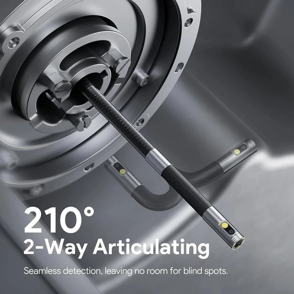 DEPSTECH Çift Lensli, Eklemli Endüstriyel Endoskop, 5 Inc Ekran - 1.5m Kablo - 4