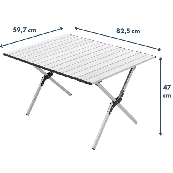 Katlanabilir Alüminyum Kamp ve Piknik Masası, Omuz Askılı Taşıma Çantasıyla L , Gümüş - Resim 5