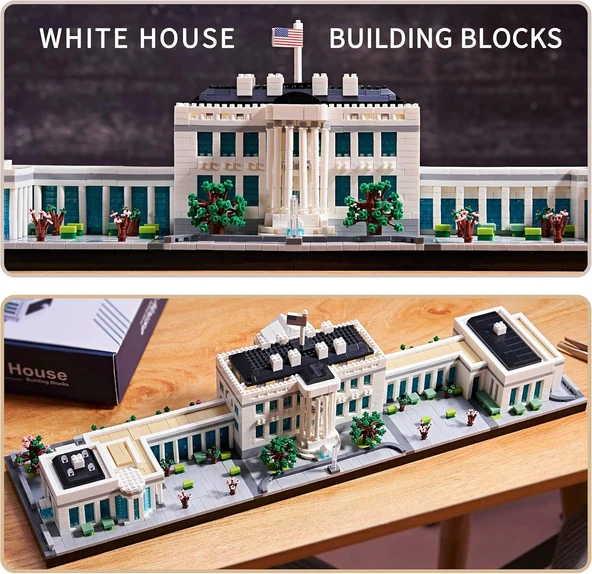 Kadablk ABD Başkenti Beyaz Saray İnşaat Seti, Mikro Blok Seti - 3430 Parça - 5