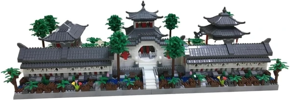 Kadablk Suzhou Bahçesi'nin Çin Tarzı Mimarisi, 1. Set Ön Avlu - 4222 Parça - 6