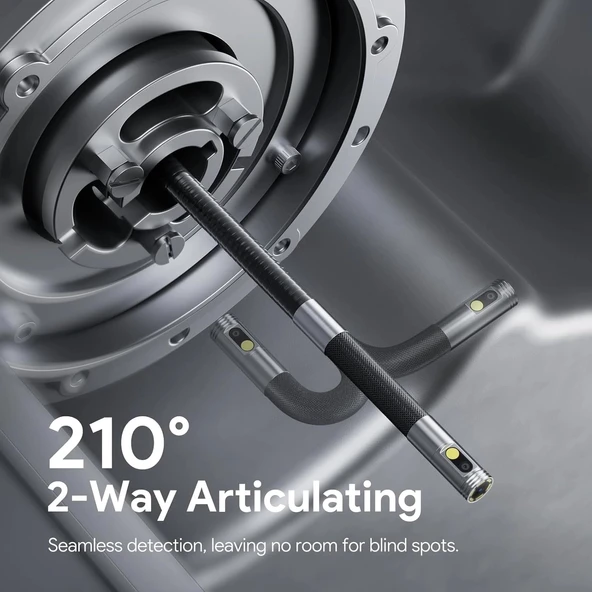 DEPSTECH Çift Lensli, Eklemli Endüstriyel Endoskop, 5 Inc Ekran - 3m Kablo - 4