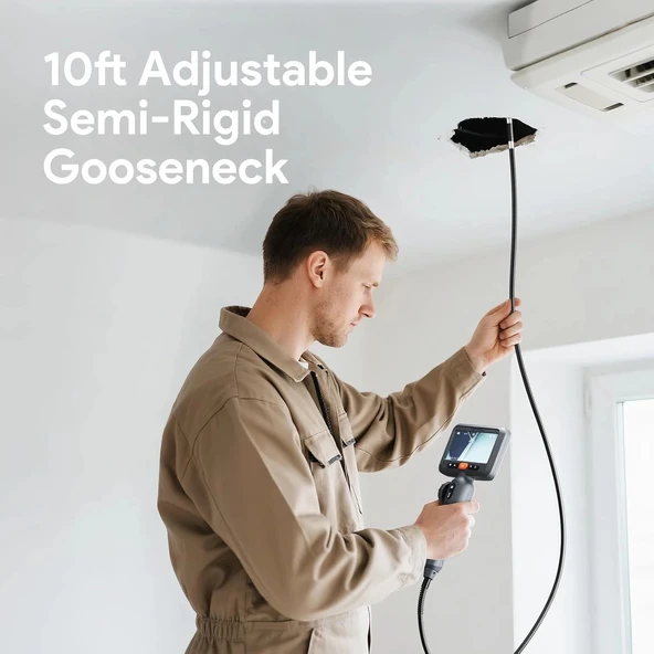 DEPSTECH Çift Lensli, Eklemli Endüstriyel Endoskop, 5 Inc Ekran - 3m Kablo - 3